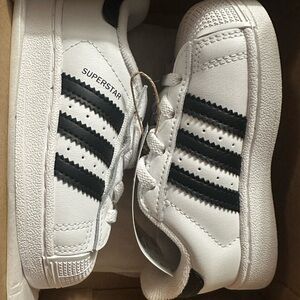 adidas Blue Shoe Box Label with Black and White Text